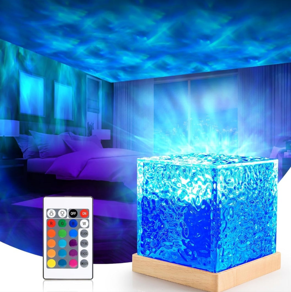 Lampe cube aurore boréale