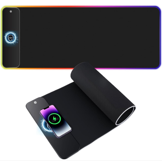 Tapis de souris led avec système de recharge sans fil